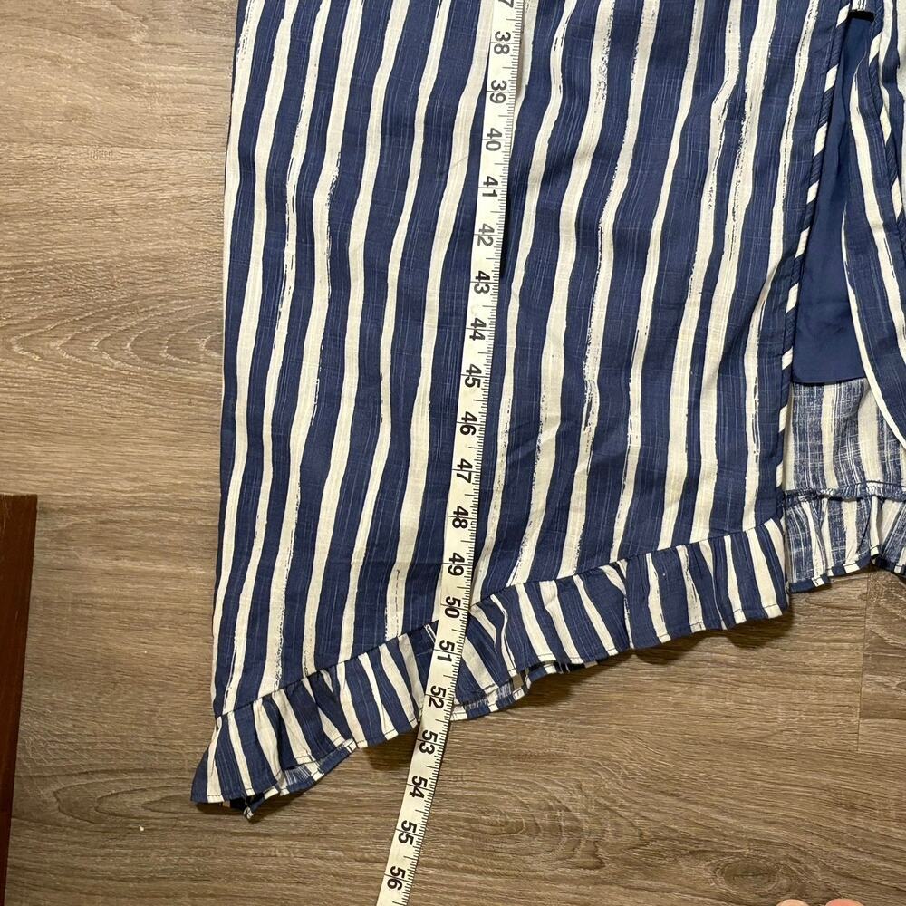 Anthro Striped Smocked Sweetheart Midi Dress M - Picture 6 of 8